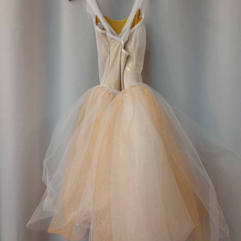 Curtain Call Dance Costume Style C501L Gold and White Tutu Size CME - Picture 5 of 9